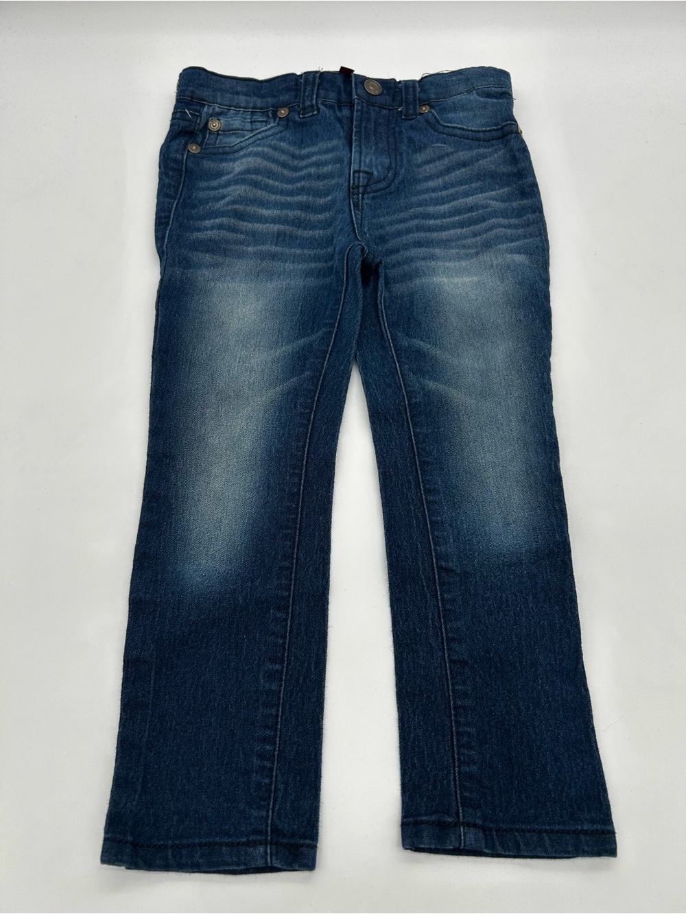7 For All Mankind Kids Medium Blue Faded Straight Jeans Size 3T